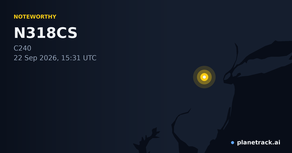 Map of where N318CS's special aircraft happened