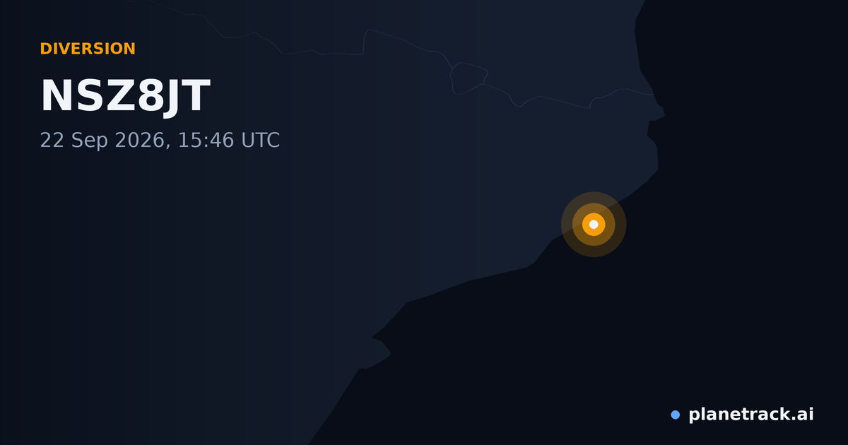 Map of where NSZ8JT's diversion happened