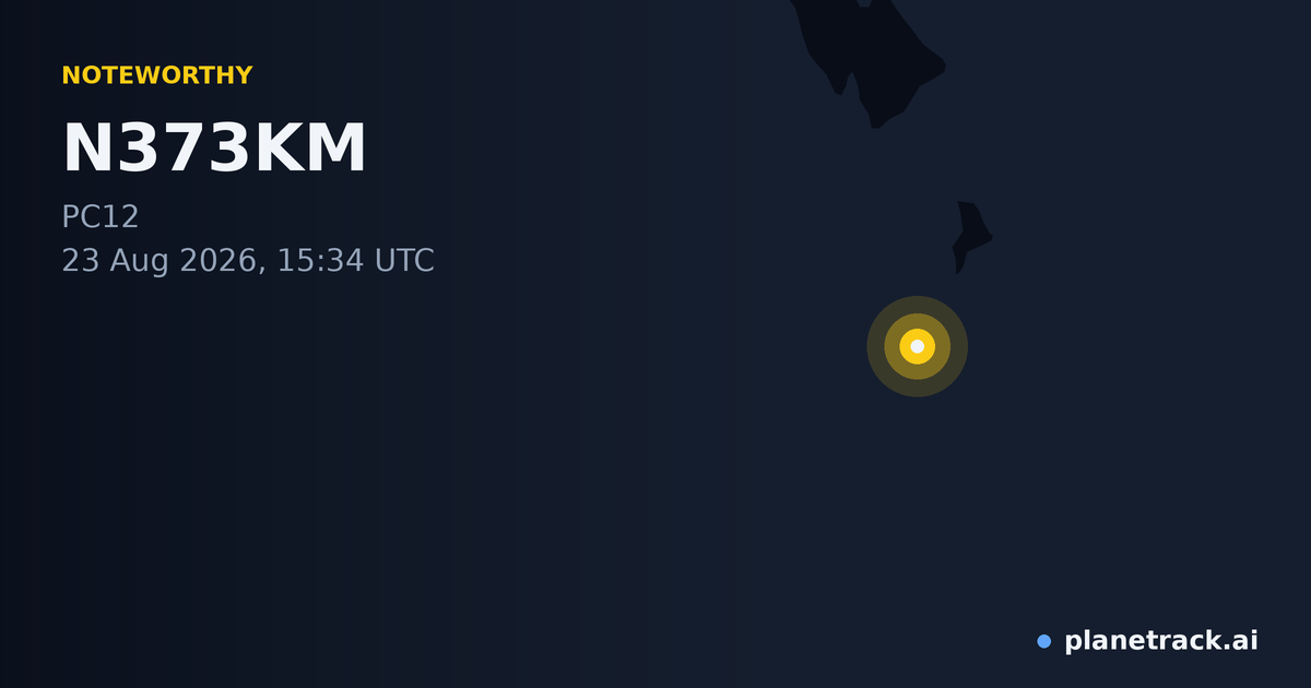 Map of where N373KM's special aircraft happened