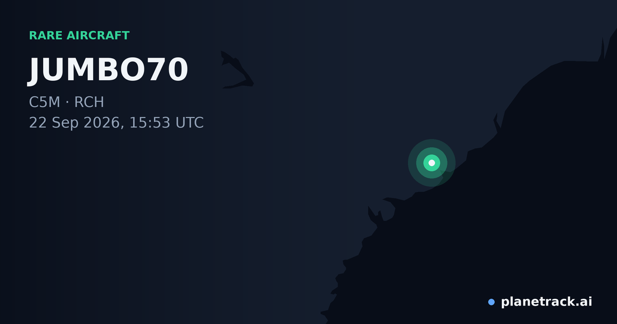 Map of where JUMBO70's rare aircraft happened