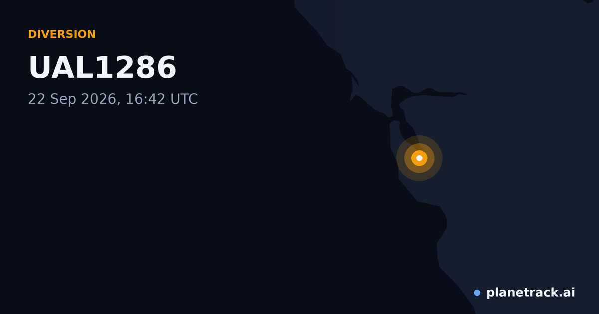 Map of where UAL1286's diversion happened