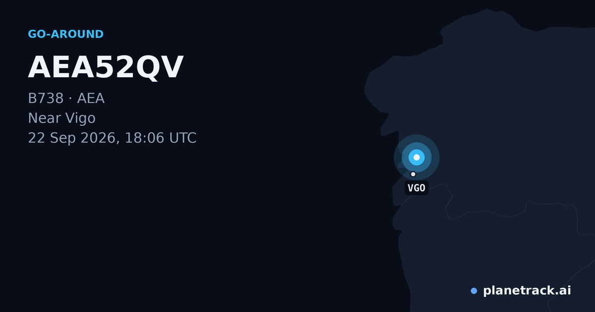Map of where AEA52QV's go-around happened