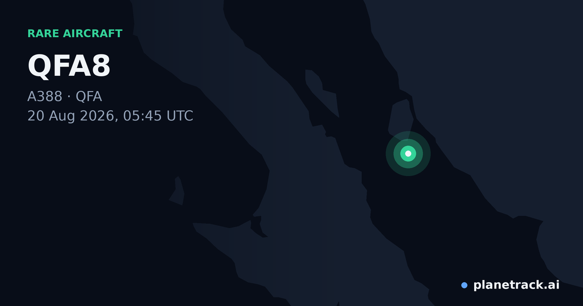 Map of where QFA8's rare aircraft happened