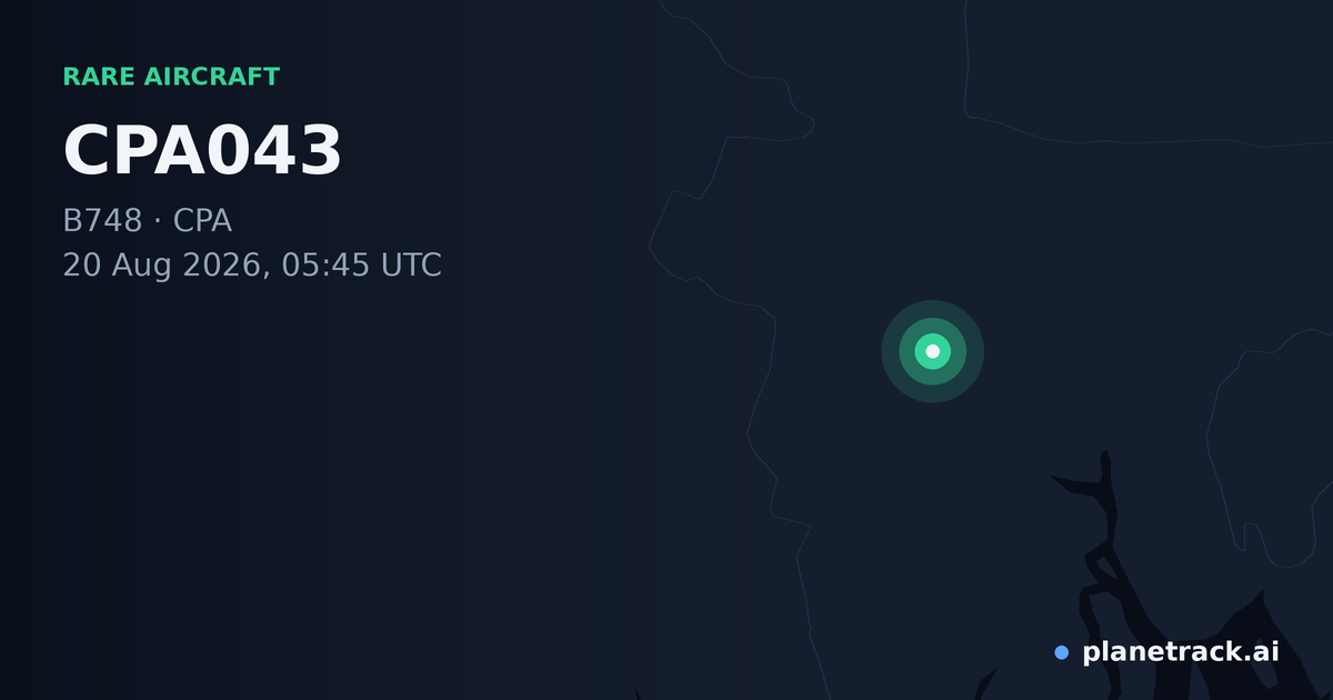 Map of where CPA043's rare aircraft happened