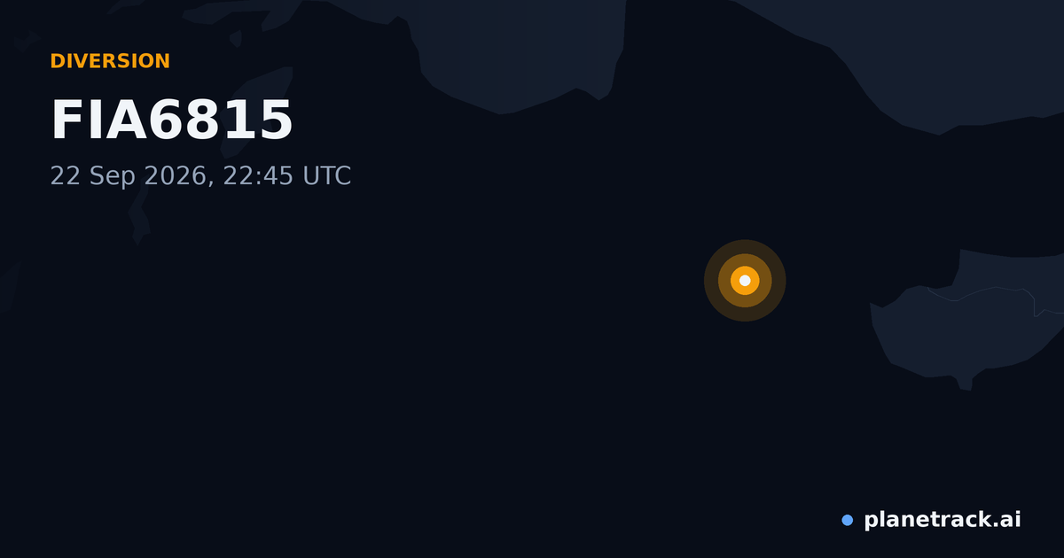Map of where FIA6815's diversion happened