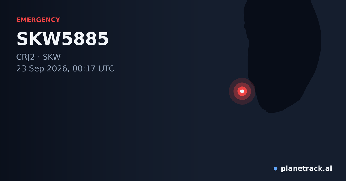 Map of where SKW5885's emergency: squawk 7500 happened