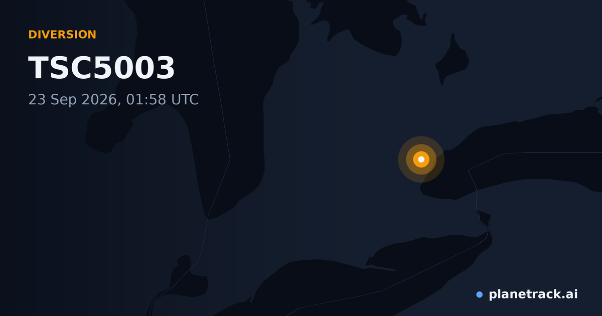 Map of where TSC5003's diversion happened