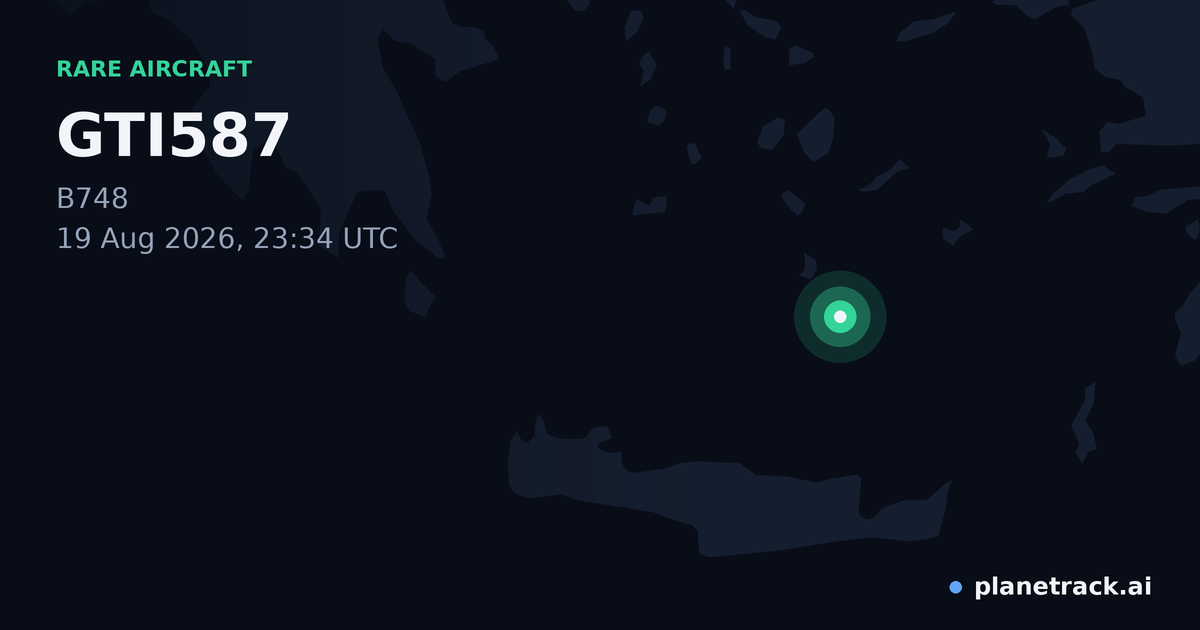 Map of where GTI587's rare aircraft happened