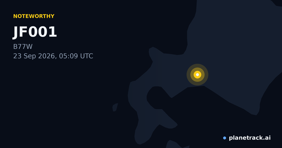 Map of where JF001's special aircraft happened