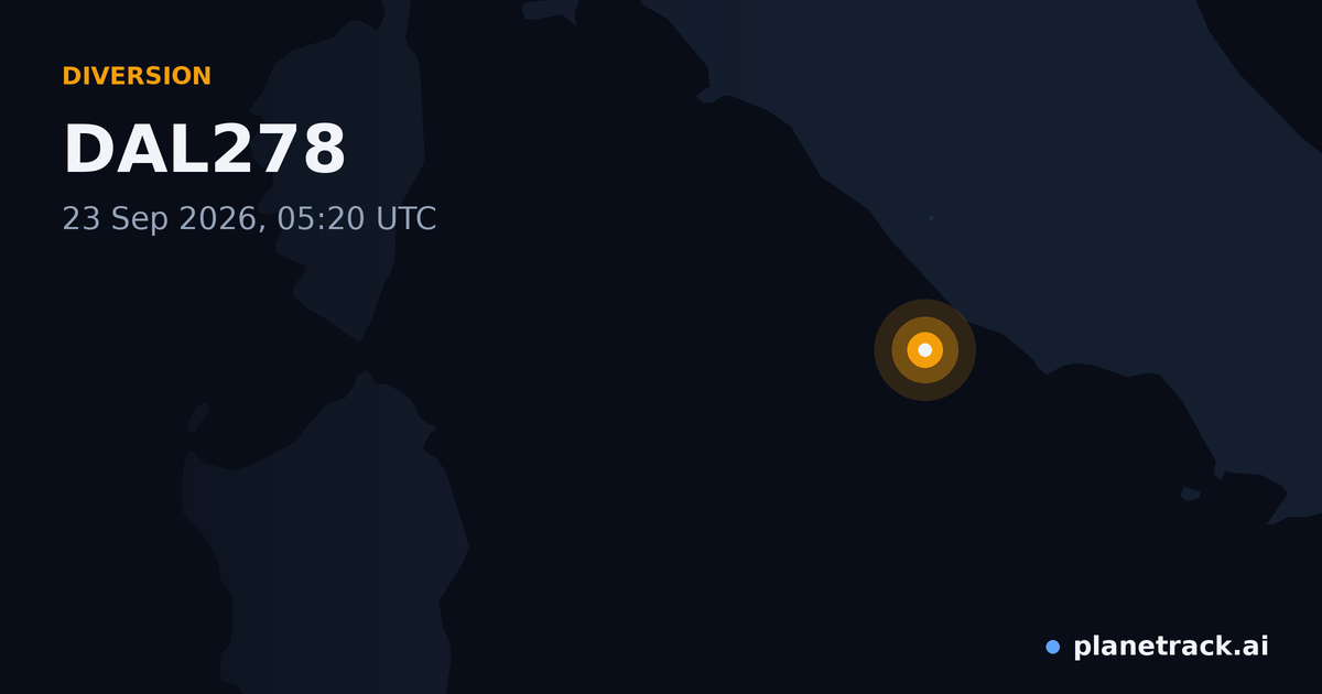 Map of where DAL278's diversion happened