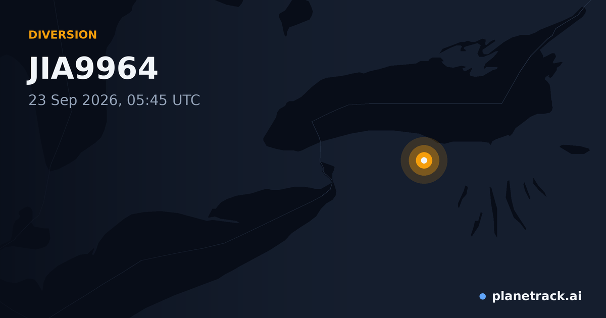 Map of where JIA9964's diversion happened