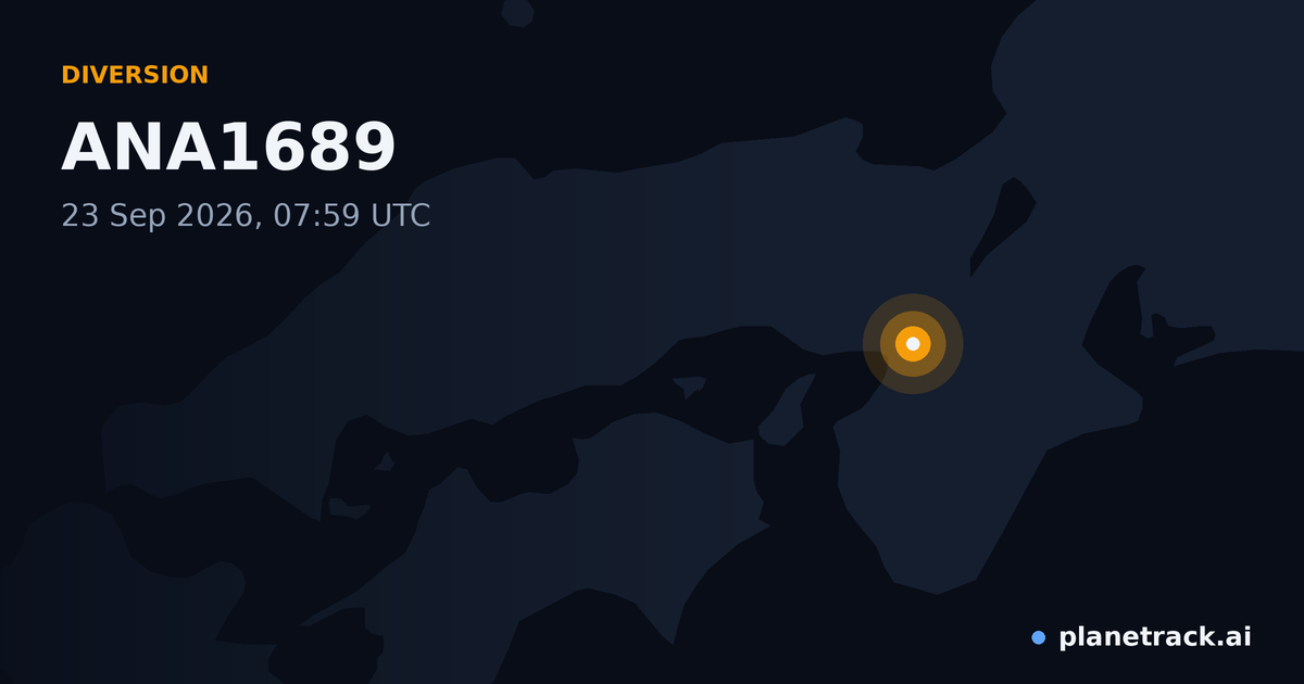 Map of where ANA1689's diversion happened