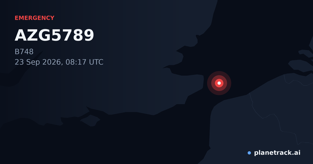 Map of where AZG5789's emergency: squawk 7500 happened