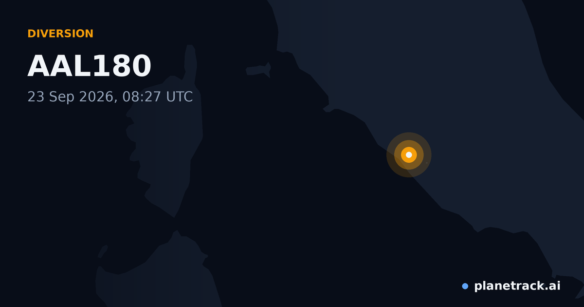 Map of where AAL180's diversion happened