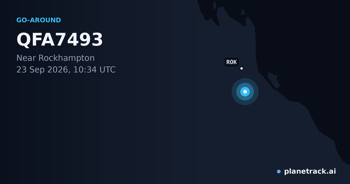 Map of where QFA7493's go-around happened