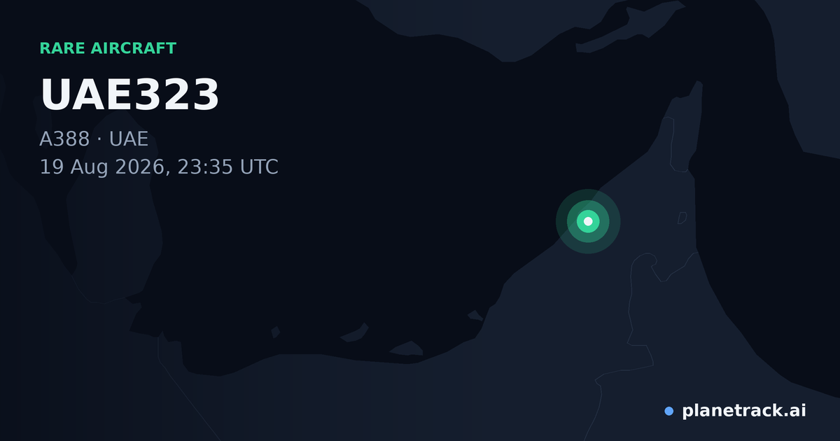 Map of where UAE323's rare aircraft happened