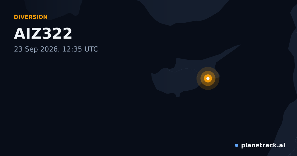 Map of where AIZ322's diversion happened