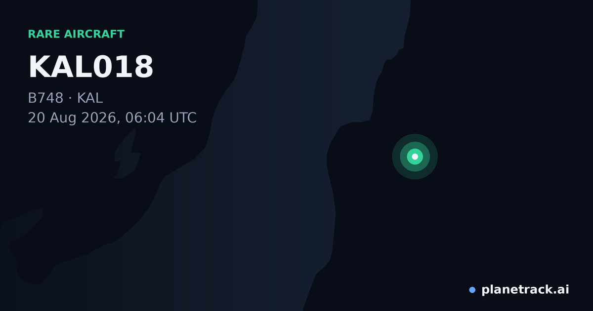 Map of where KAL018's rare aircraft happened