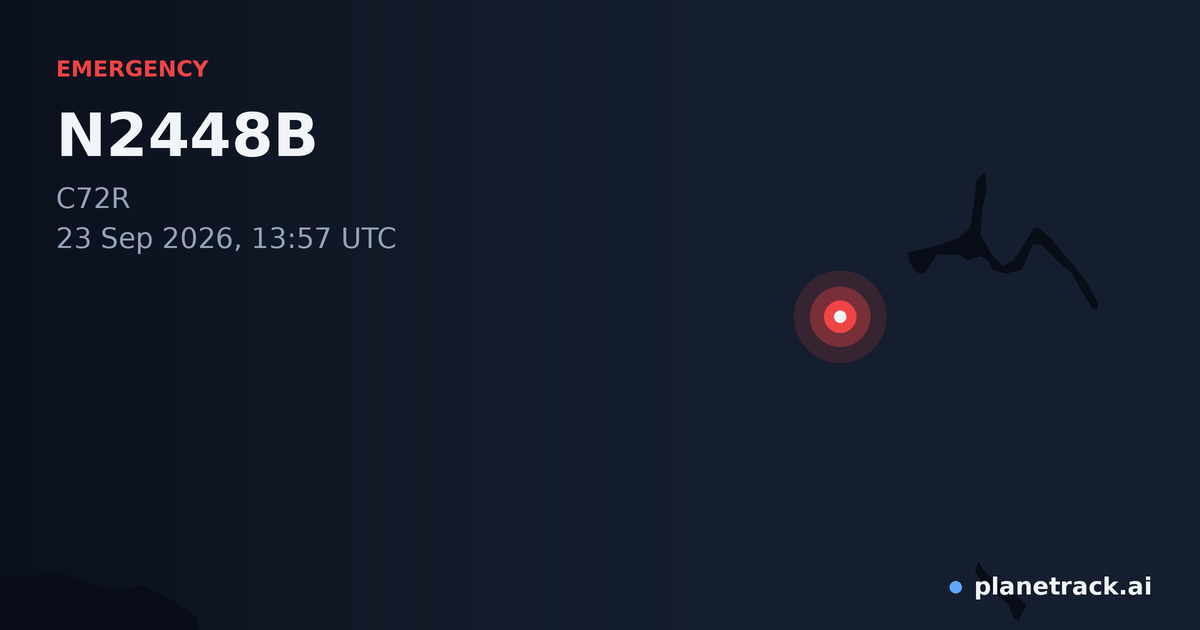 Map of where N2448B's emergency: squawk 7500 happened