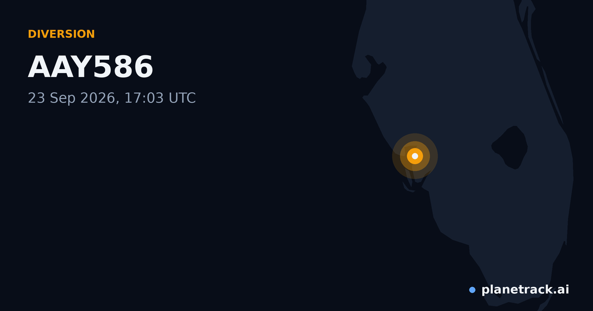 Map of where AAY586's diversion happened