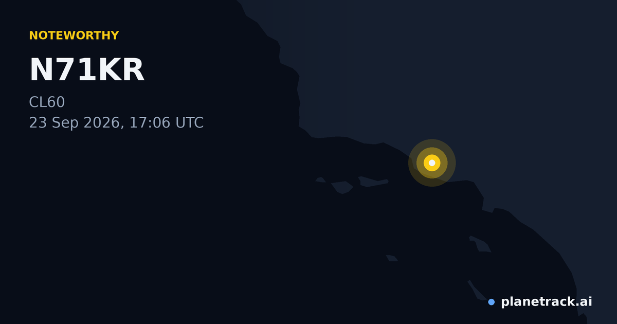 Map of where N71KR's special aircraft happened