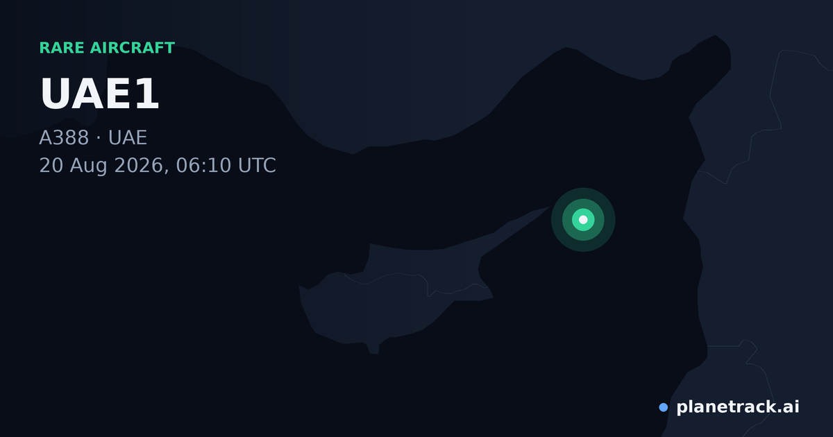 Map of where UAE1's rare aircraft happened