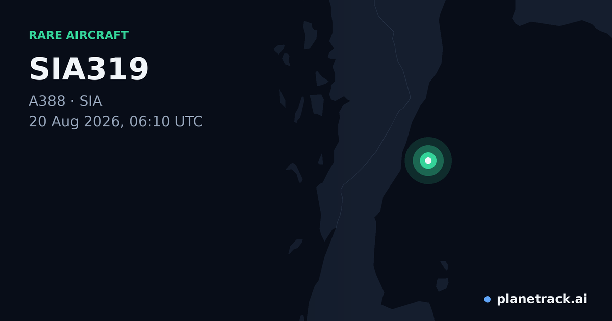 Map of where SIA319's rare aircraft happened