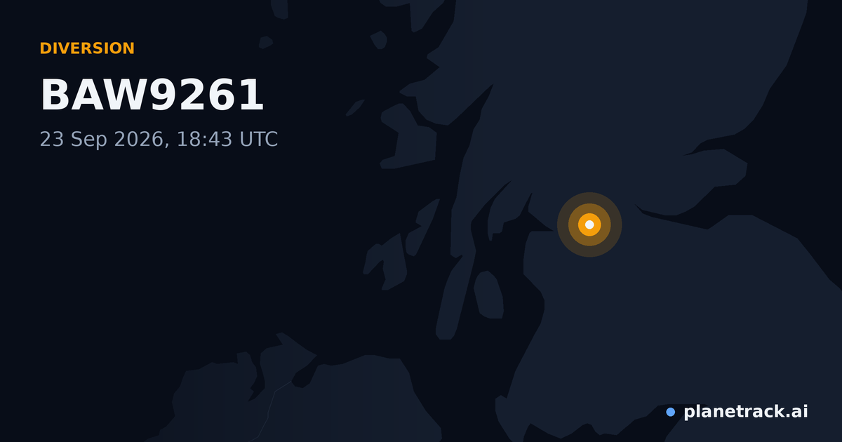 Map of where BAW9261's diversion happened