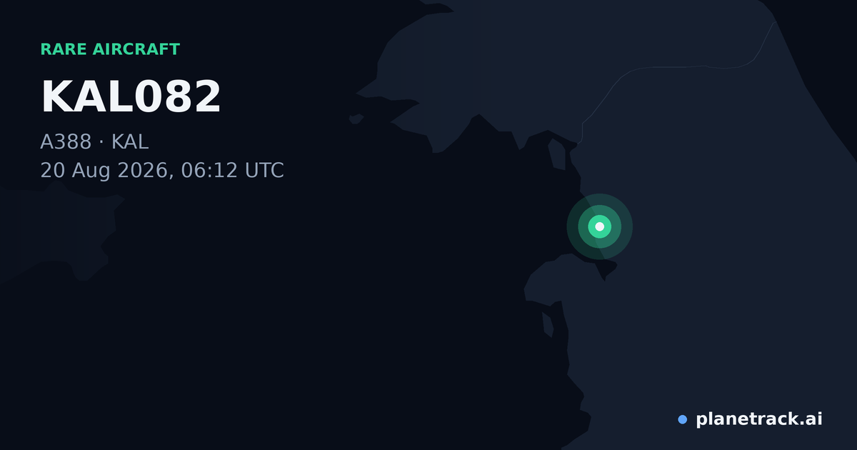 Map of where KAL082's rare aircraft happened