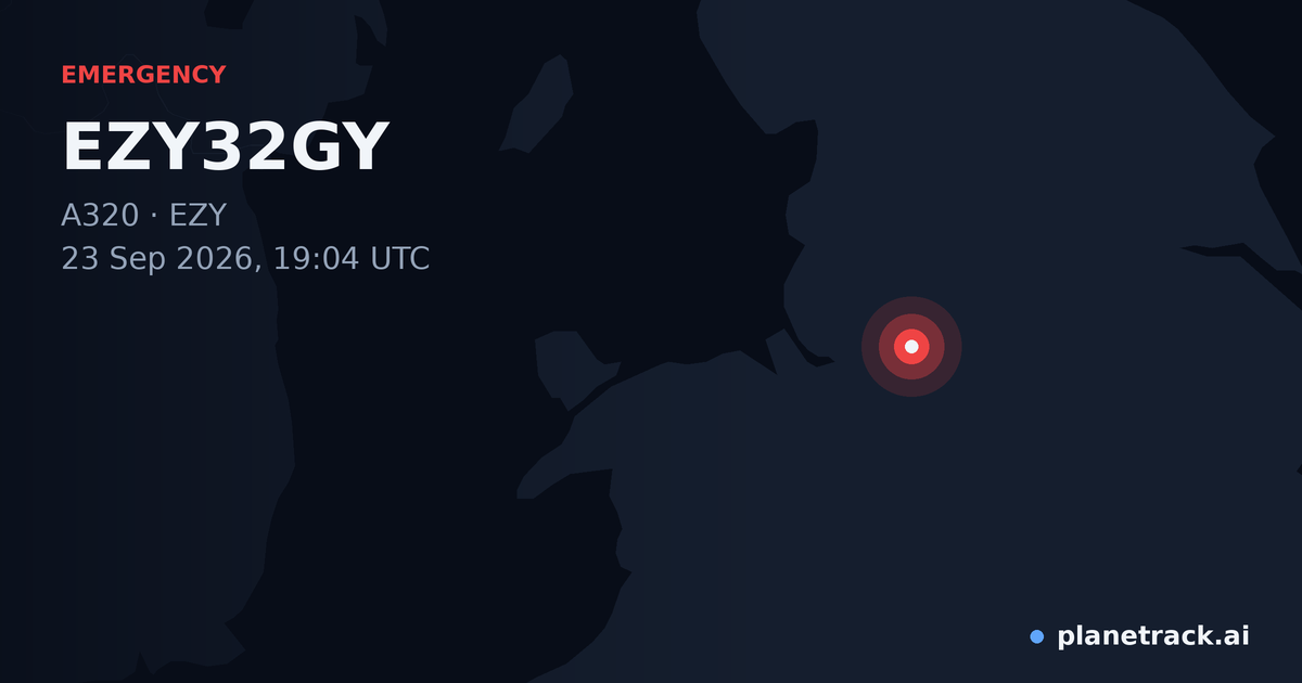 Map of where EZY32GY's emergency: squawk 7700 happened