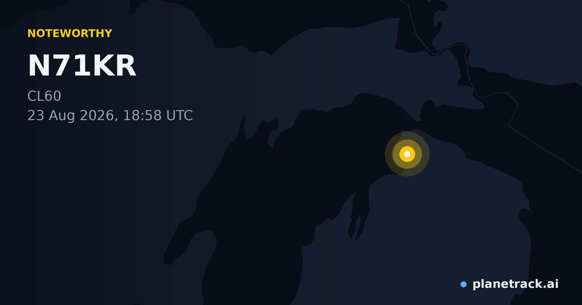 Map of where N71KR's special aircraft happened