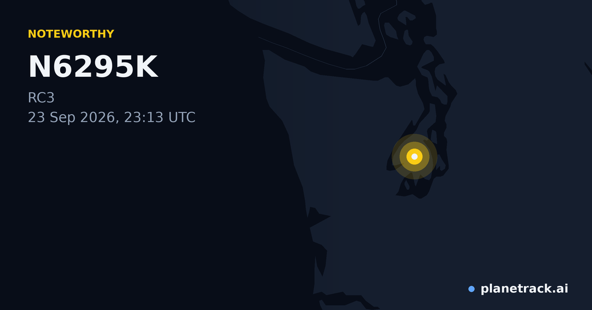 Map of where N6295K's special aircraft happened