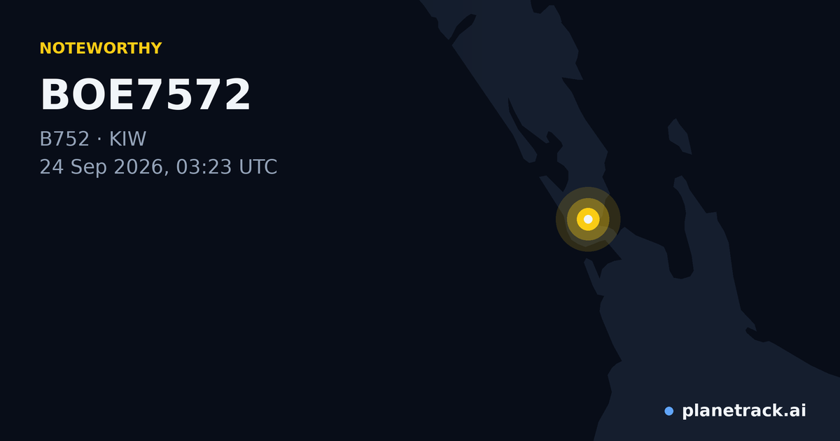 Map of where BOE7572's special aircraft happened