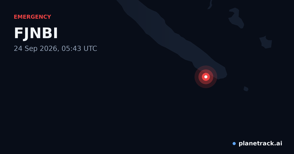 Map of where FJNBI's emergency: squawk 7700 happened