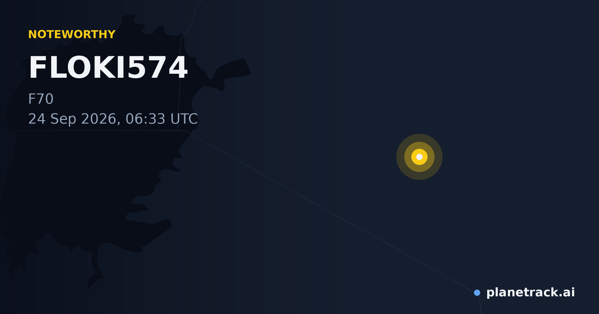 Map of where FLOKI574's special aircraft happened