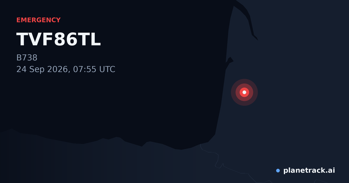 Map of where TVF86TL's emergency: squawk 7700 happened