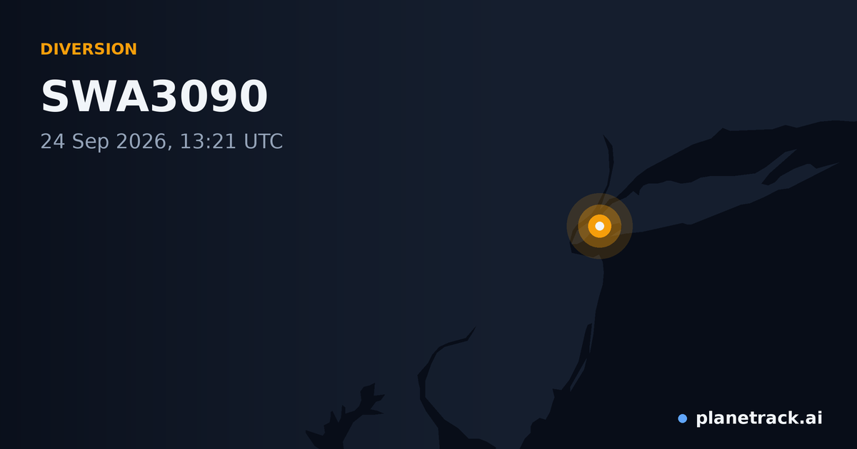 Map of where SWA3090's diversion happened