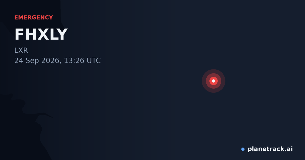Map of where FHXLY's emergency: squawk 7700 happened