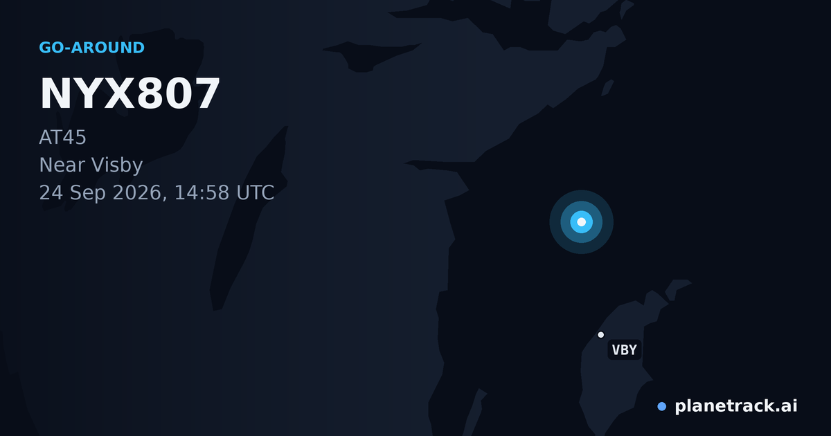Map of where NYX807's go-around happened