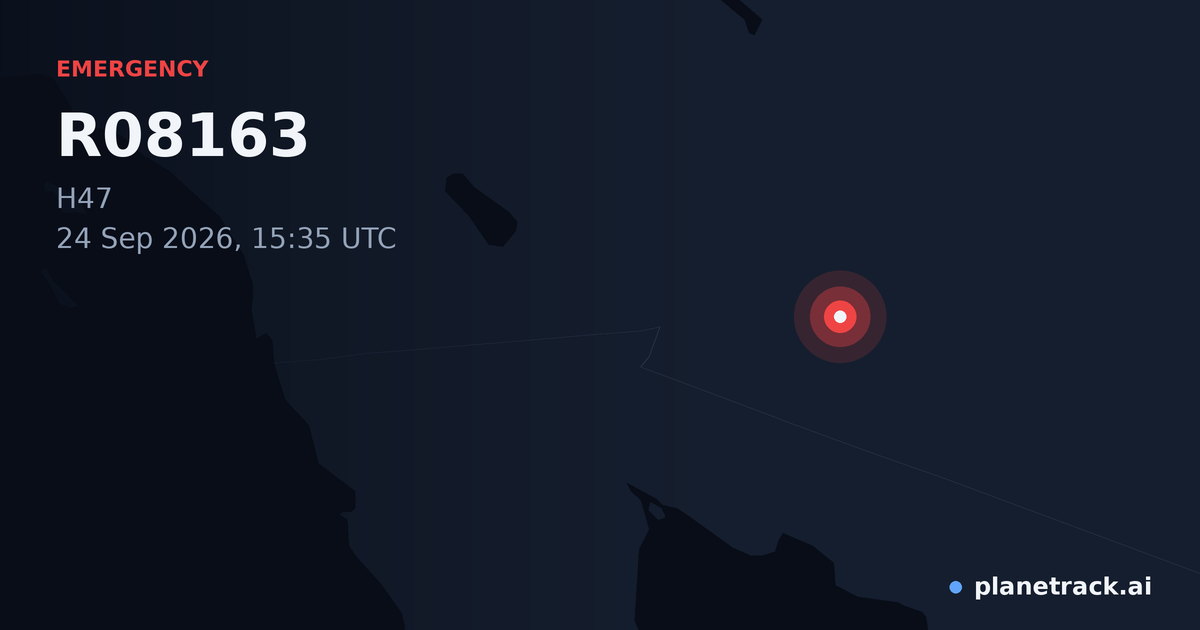 Map of where R08163's emergency: squawk 7700 happened