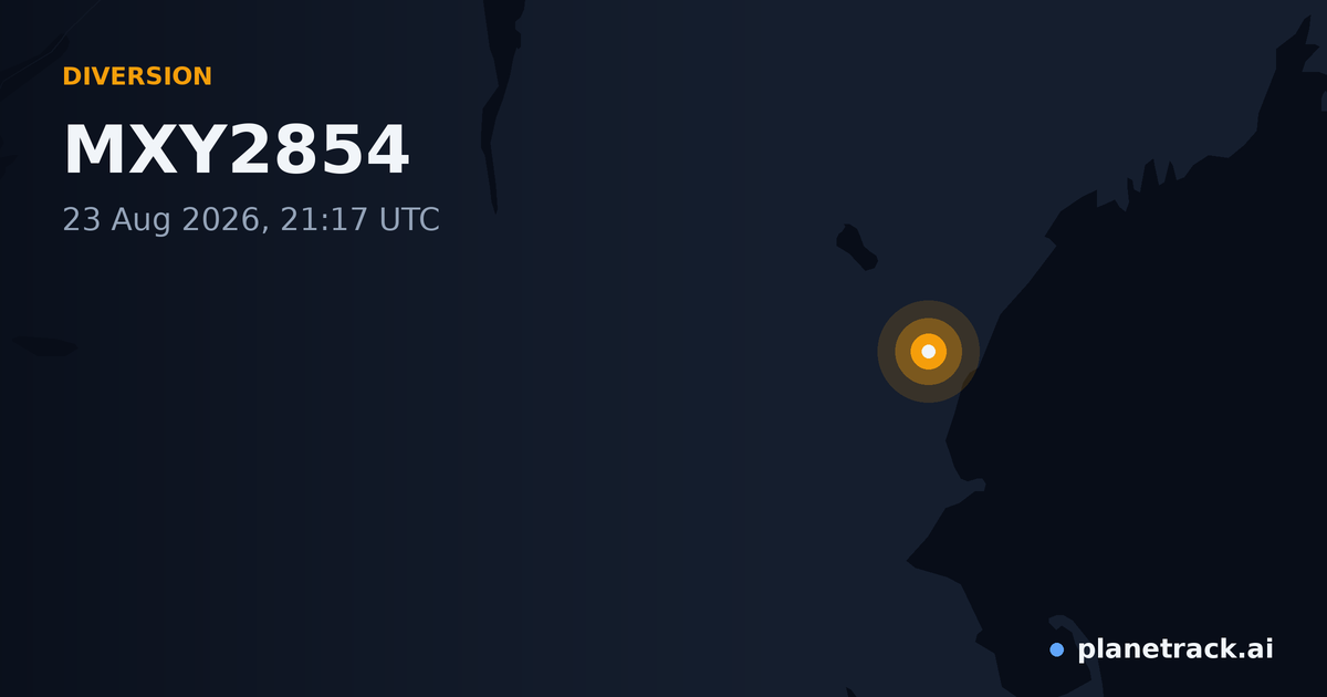 Map of where MXY2854's diversion happened