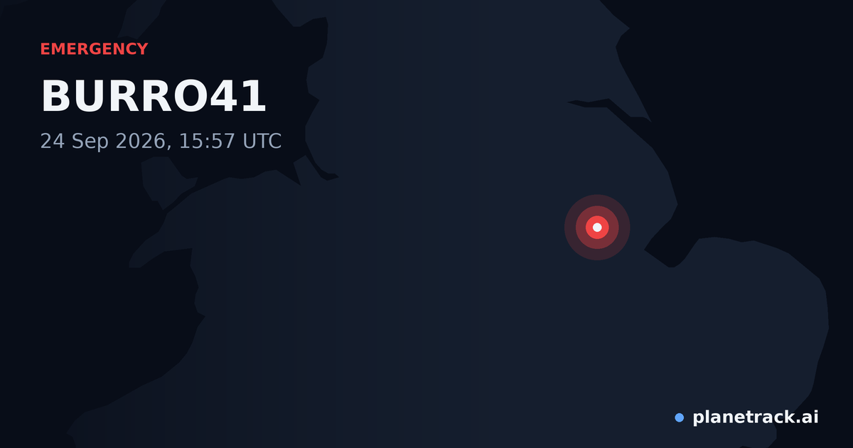 Map of where BURRO41's emergency: squawk 7700 happened