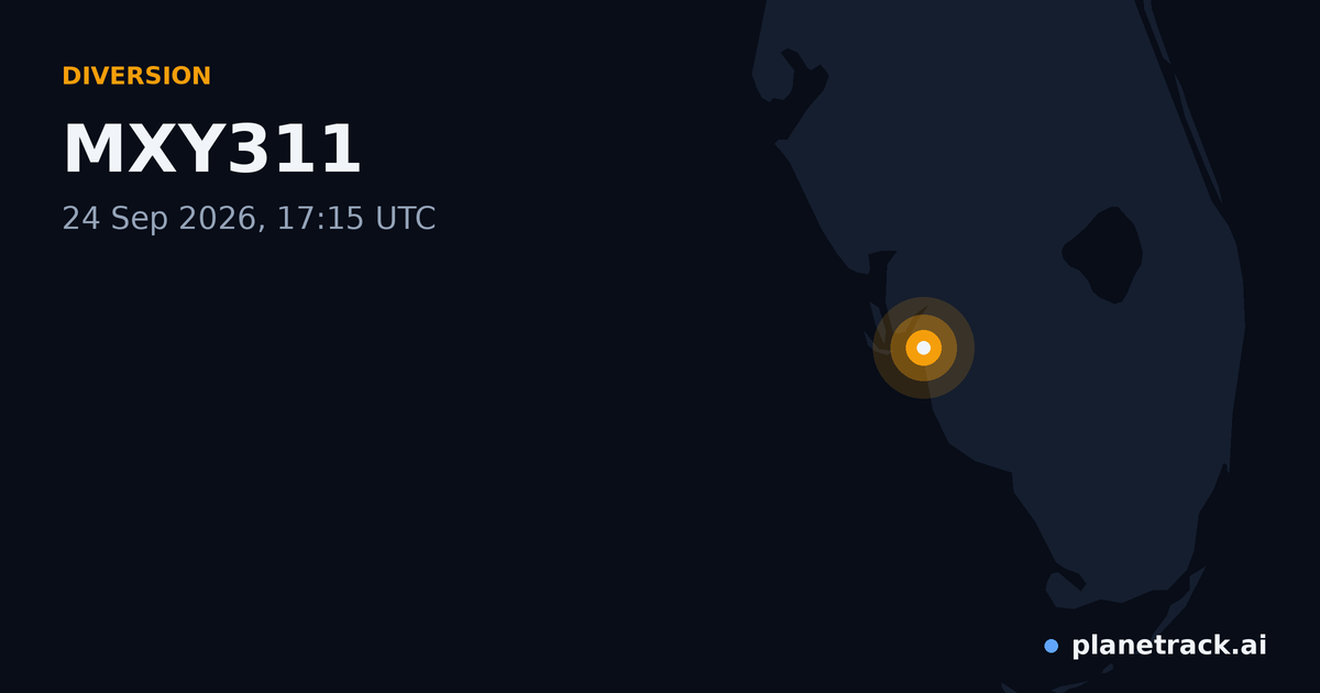 Map of where MXY311's diversion happened