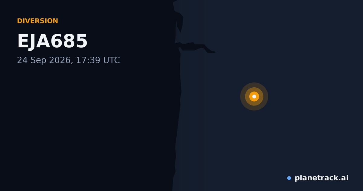 Map of where EJA685's diversion happened