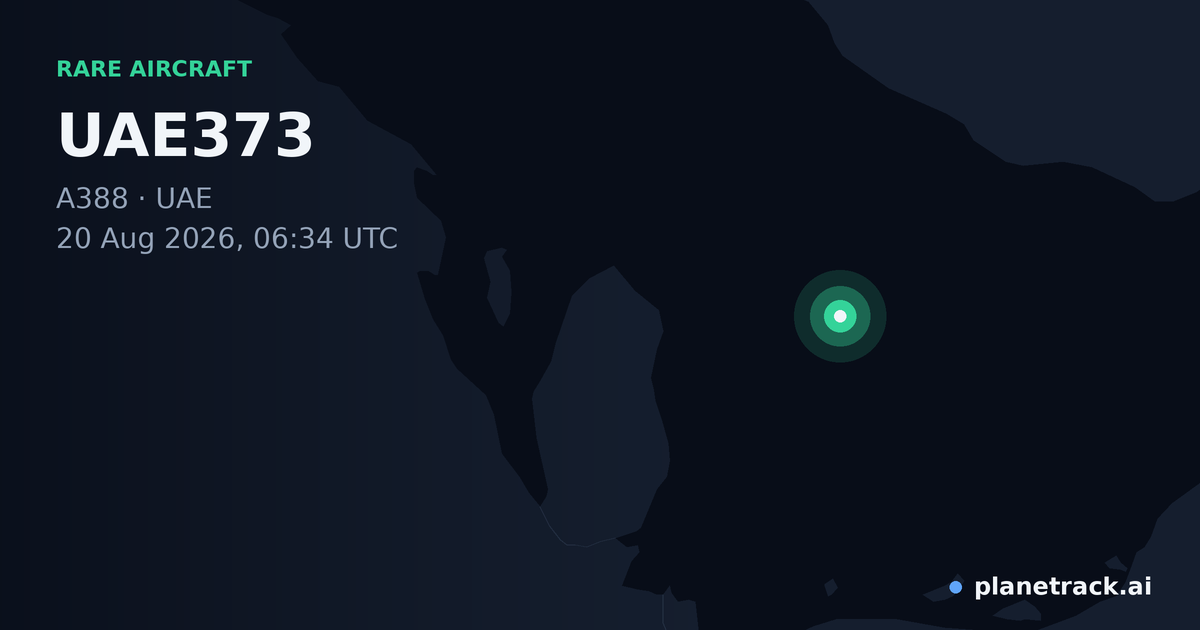 Map of where UAE373's rare aircraft happened