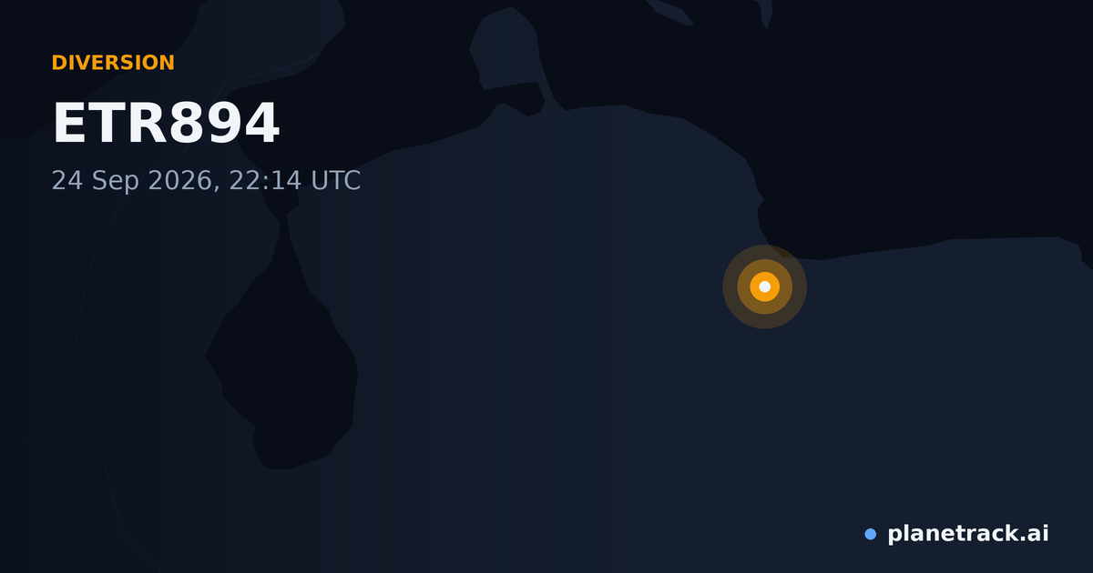 Map of where ETR894's diversion happened