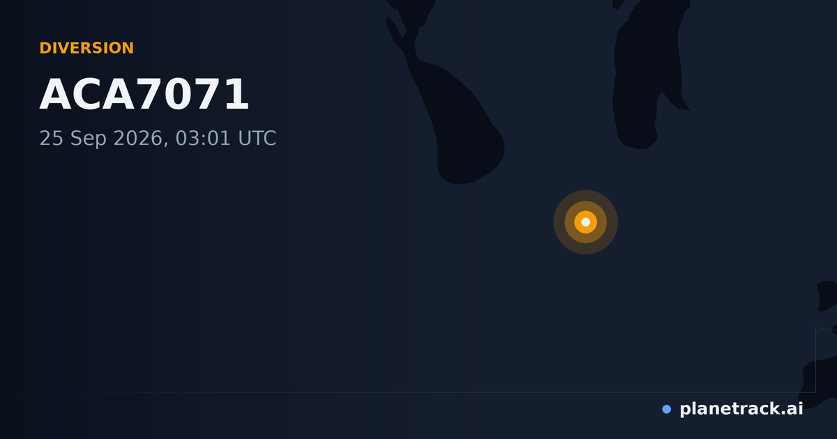 Map of where ACA7071's diversion happened