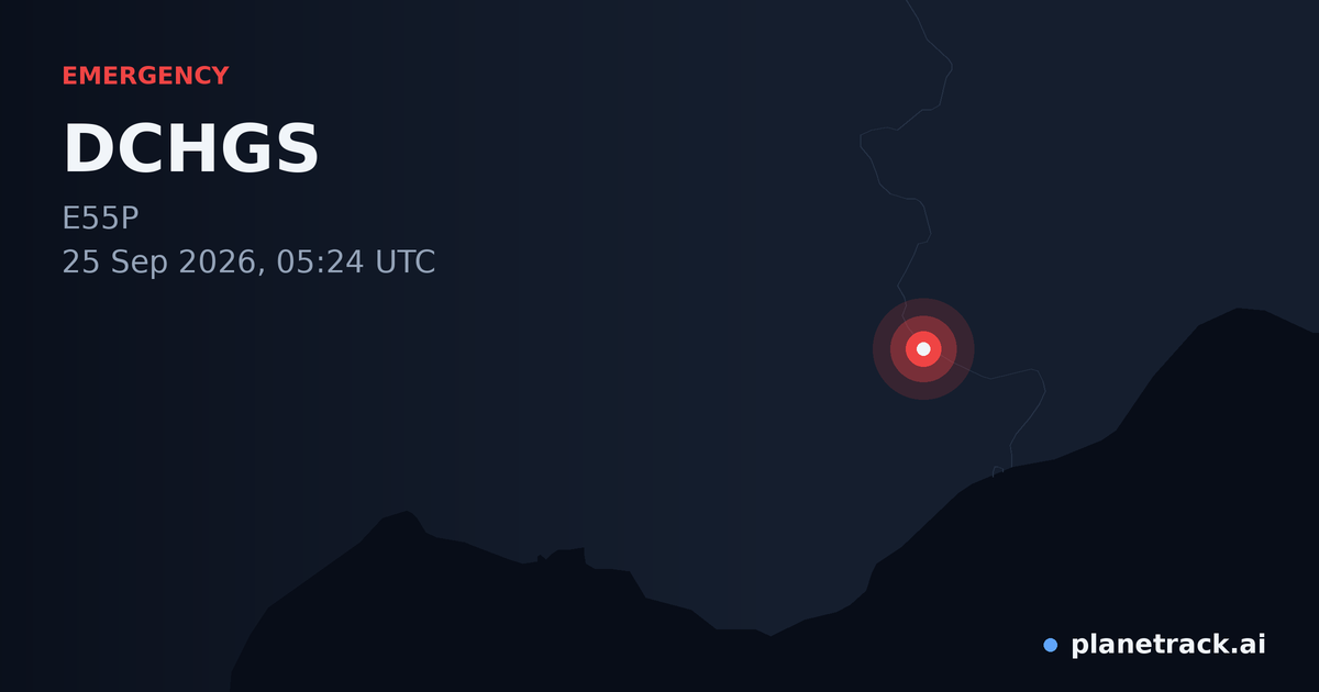 Map of where DCHGS's emergency: squawk 7700 happened