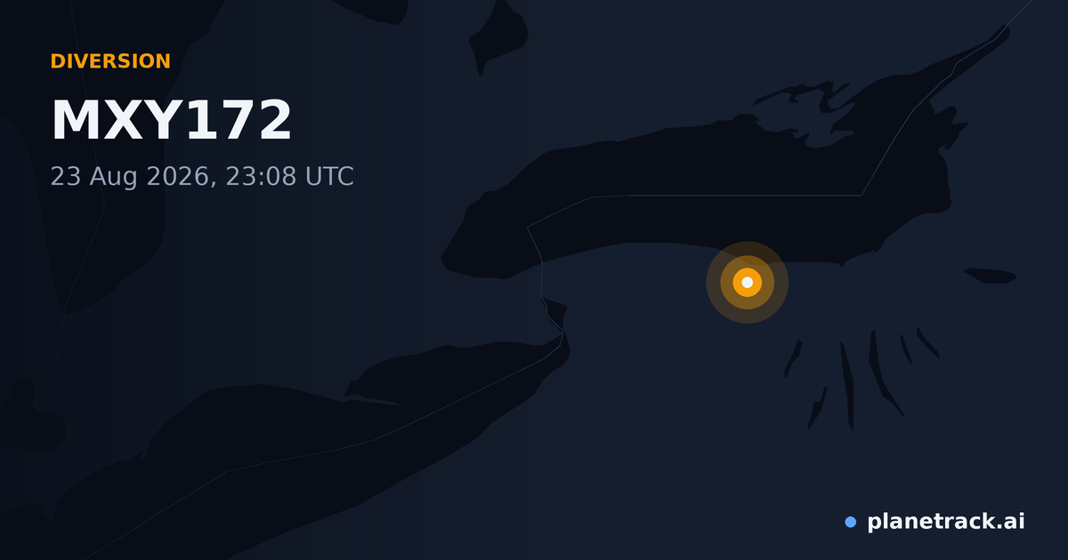 Map of where MXY172's diversion happened