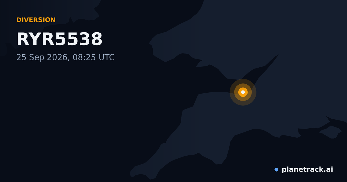 Map of where RYR5538's diversion happened